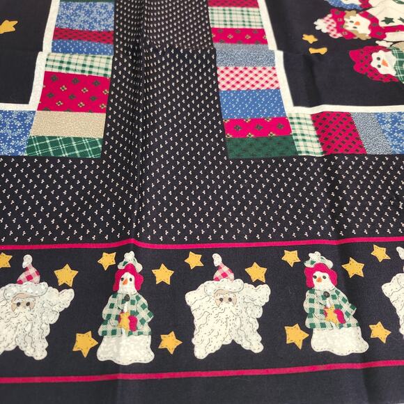 Leslie Beck Snowmen Santa Christmas 2 Pillow Fabric Panels VIP Print Cotton - Picture 5 of 10